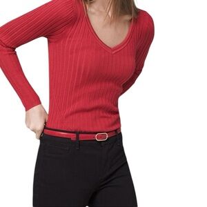 White House black market ribbed red sweater.